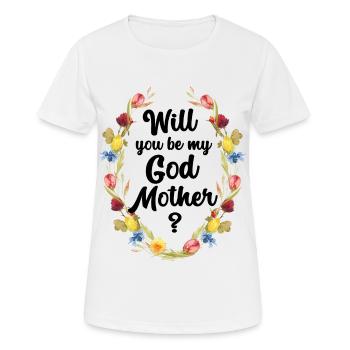 Demande à la marraine Tu veux être ma marraine - T-shirt respirant Femme - blanc - Devant - AI Model Female 172 dark (172cm)