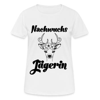 Jäger Mädchen Nachwuchsjägerin Jagd Papa ist Jäger - Frauen T-Shirt atmungsaktiv - Weiß - Vorne - AI Model Female 172 dark (172cm)