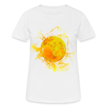 Sonne mit Farbspritzer - Frauen T-Shirt atmungsaktiv - Weiß - Vorne - AI Model Female 172 dark (172cm)