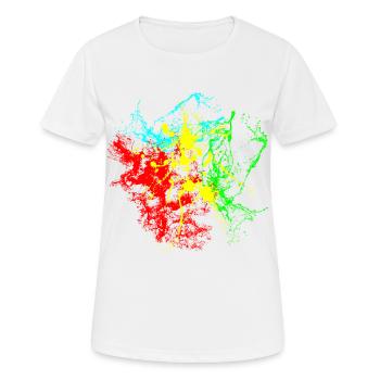 Farbspritzer - Frauen T-Shirt atmungsaktiv - Weiß - Vorne - AI Model Female 172 dark (172cm)