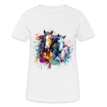 Horses, horses - Women's Breathable T-Shirt - white - Front - AI Model Female 172 dark (172cm)