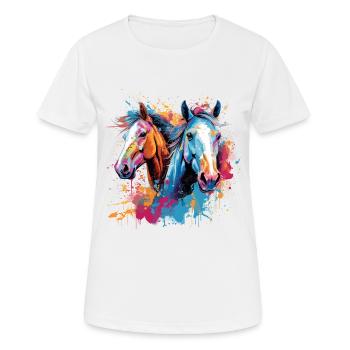 Horses, horses - Women's Breathable T-Shirt - white - Front - AI Model Female 172 dark (172cm)