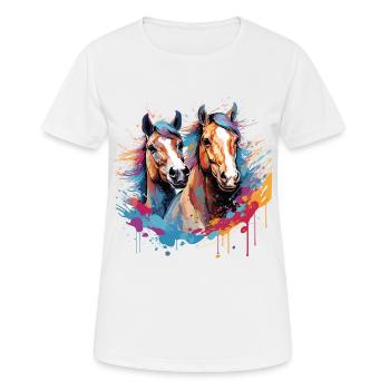 Horses, horses - Women's Breathable T-Shirt - white - Front - AI Model Female 172 dark (172cm)