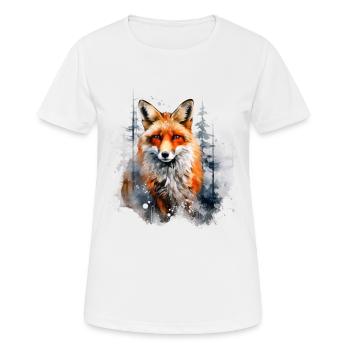 Red fox, snow - Women's Breathable T-Shirt - white - Front - AI Model Female 172 dark (172cm)