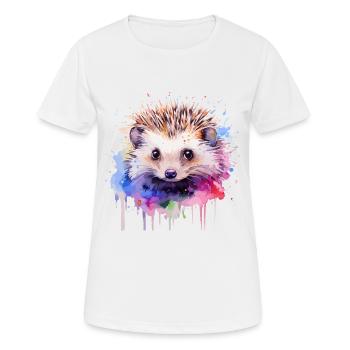 Igel, niedlicher Igel - Frauen T-Shirt atmungsaktiv - Weiß - Vorne - AI Model Female 172 dark (172cm)