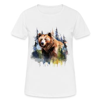 Grizzly bear, brown bear - Women's Breathable T-Shirt - white - Front - AI Model Female 172 dark (172cm)