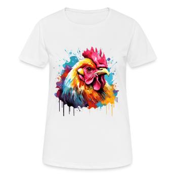 Französischer Hahn, Freund von Hühnern - Frauen T-Shirt atmungsaktiv - Weiß - Vorne - AI Model Female 172 dark (172cm)