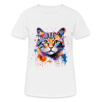 Chat mignon - T-shirt respirant Femme - blanc - Devant - AI Model Female 172 dark (172cm)