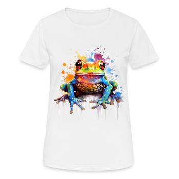 Colorful frog, frog - Women's Breathable T-Shirt - white - Front - AI Model Female 172 dark (172cm)