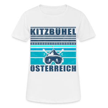 Kitzbühel Autriche Rétro Coucher De Soleil Ski 80s - T-shirt respirant Femme - blanc - Devant - AI Model Female 172 dark (172cm)