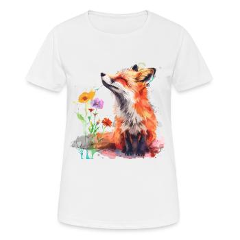 Aquarell Fuchs, Fuchs - Frauen T-Shirt atmungsaktiv - Weiß - Vorne - AI Model Female 172 dark (172cm)