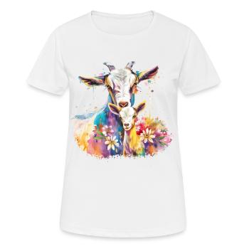 Goat with her calf - Women's Breathable T-Shirt - white - Front - AI Model Female 172 dark (172cm)
