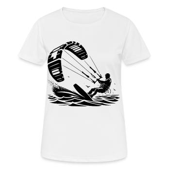 Kitesurfen Kitesurfer Kiteboard - Frauen T-Shirt atmungsaktiv - Weiß - Vorne - AI Model Female 172 dark (172cm)