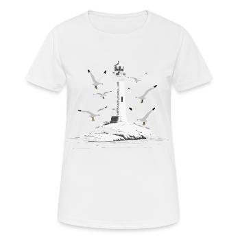 Phare Seagull Harbor Moin Sea Lake - T-shirt respirant Femme - blanc - Devant - AI Model Female 172 dark (172cm)