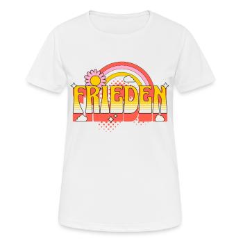 Peace Peace Colorful Rainbow Flower Against War - Women's Breathable T-Shirt - white - Front - AI Model Female 172 dark (172cm)
