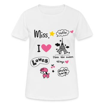 Girl love paris yoga scribble trip french geschenk - Frauen T-Shirt atmungsaktiv - Weiß - Vorne - AI Model Female 172 dark (172cm)