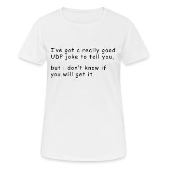 Informatiker Witz - Frauen T-Shirt atmungsaktiv - Weiß - Vorne - AI Model Female 172 dark (172cm)