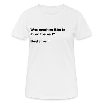 Elektroniker Witz - Frauen T-Shirt atmungsaktiv - Weiß - Vorne - AI Model Female 172 dark (172cm)