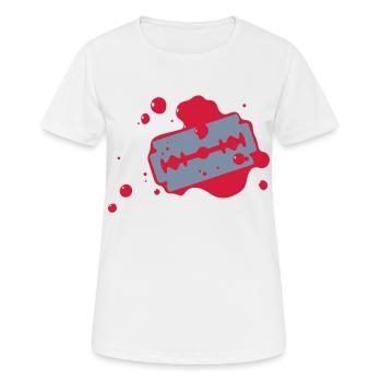 lame de rasoir avec du sang - T-shirt respirant Femme - blanc - Devant - AI Model Female 172 dark (172cm)
