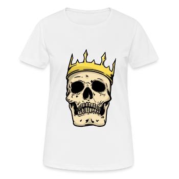 King Skull Fantasy Horror Gothic Dark King Dark - Frauen T-Shirt atmungsaktiv - Weiß - Vorne - AI Model Female 172 dark (172cm)