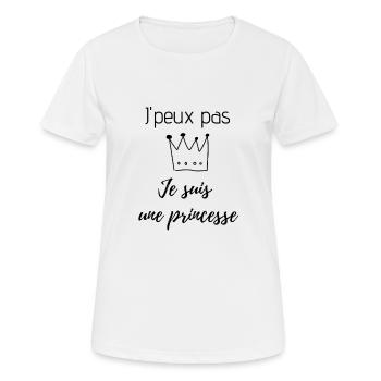 Ich kann nicht, ich bin eine Prinzessin - Frauen T-Shirt atmungsaktiv - Weiß - Vorne - AI Model Female 172 dark (172cm)