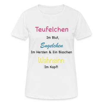 Teufelchen Geschenkidee - Frauen T-Shirt atmungsaktiv - Weiß - Vorne - AI Model Female 172 dark (172cm)