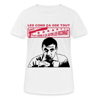 les cons ça ose tout 1963 lino ventura - T-shirt respirant Femme - blanc - Devant - AI Model Female 172 dark (172cm)