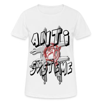 H-Tag Anti Système - T-shirt respirant Femme - blanc - Devant - AI Model Female 172 dark (172cm)