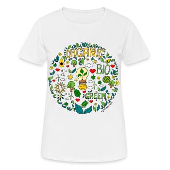 green planet sketch in colorful - Women's Breathable T-Shirt - white - Front - AI Model Female 172 dark (172cm)
