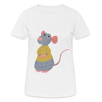 Rat rongeur rongeur souris vermine ravageur - T-shirt respirant Femme - blanc - Devant - AI Model Female 172 dark (172cm)