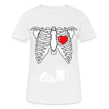 Skeleton Pregnancy Pizza Beer Xray - Frauen T-Shirt atmungsaktiv - Weiß - Vorne - AI Model Female 172 dark (172cm)