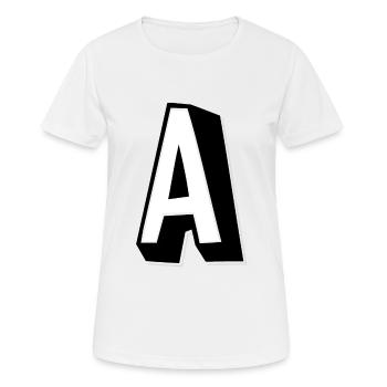 Lettre A - Alphabet A - T-shirt respirant Femme - blanc - Devant - AI Model Female 172 dark (172cm)