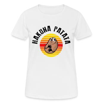 Hakuna Patata Funny Potato Saying - Women's Breathable T-Shirt - white - Front - AI Model Female 172 dark (172cm)