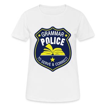 Grammar Police Language Language Teacher - Women's Breathable T-Shirt - white - Front - AI Model Female 172 dark (172cm)