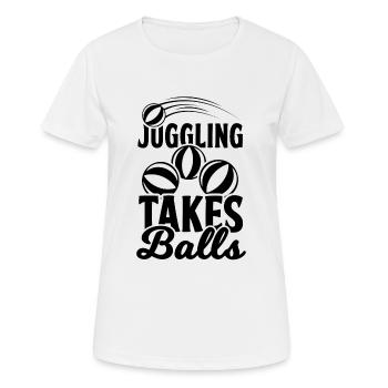 Jongleur de cirque Jonglerie - T-shirt respirant Femme - blanc - Devant - AI Model Female 172 dark (172cm)