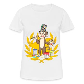 Künstler bunt Farbenfroh Kunstakademie - Frauen T-Shirt atmungsaktiv - Weiß - Vorne - AI Model Female 172 dark (172cm)