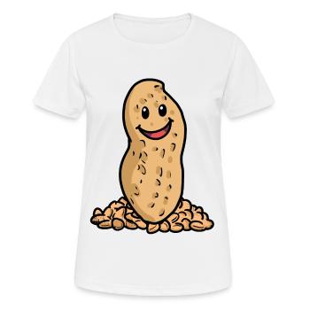 Noël Cadeau de Noël Noix d’arachide Heureux - T-shirt respirant Femme - blanc - Devant - AI Model Female 172 dark (172cm)