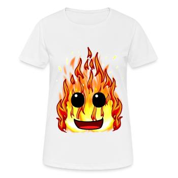 Fire Heat Flames Inferno Face Fire Professions - Women's Breathable T-Shirt - white - Front - AI Model Female 172 dark (172cm)