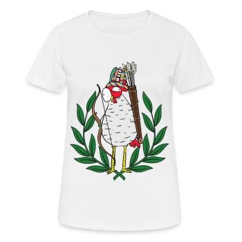 Huhn Krieger Hippie Hühner Pfeil - Frauen T-Shirt atmungsaktiv - Weiß - Vorne - AI Model Female 172 dark (172cm)
