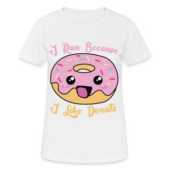 I run because i like donuts - Frauen T-Shirt atmungsaktiv - Weiß - Vorne - AI Model Female 172 dark (172cm)