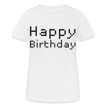 Happy Birthday Greetings - Women's Breathable T-Shirt - white - Front - AI Model Female 172 dark (172cm)
