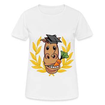 Studiertes Pferd Professor Studium Uni Reiter Abi - Frauen T-Shirt atmungsaktiv - Weiß - Vorne - AI Model Female 172 dark (172cm)