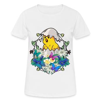 Frühlingsanfang Küken Federvieh frohe Ostern Natur - Frauen T-Shirt atmungsaktiv - Weiß - Vorne - AI Model Female 172 dark (172cm)