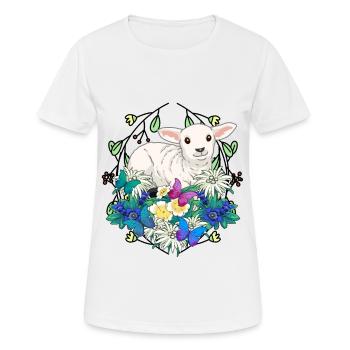 Début du printemps Agneau Moutons Joyeuses Pâques Nature - T-shirt respirant Femme - blanc - Devant - AI Model Female 172 dark (172cm)