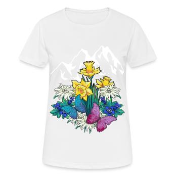 Austria Tyrol Spring Nature Nature Lovers Alm - Women's Breathable T-Shirt - white - Front - AI Model Female 172 dark (172cm)