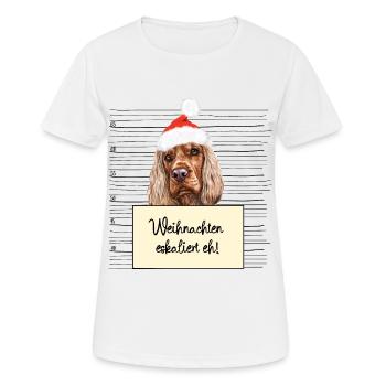 Es eskaliert eh lustige Weihnachten Englischer Coc - Frauen T-Shirt atmungsaktiv - Weiß - Vorne - AI Model Female 172 dark (172cm)
