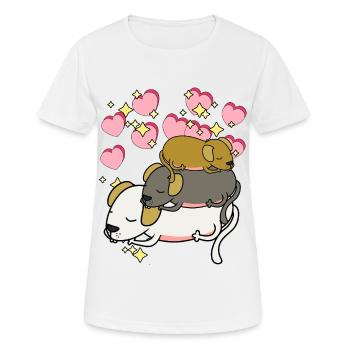 Good night dogs sleep dream star hearts - Women's Breathable T-Shirt - white - Front - AI Model Female 172 dark (172cm)