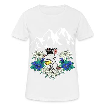 Autriche Montagnes Souris Fromage Roi Plaisir Alpes - T-shirt respirant Femme - blanc - Devant - AI Model Female 172 dark (172cm)
