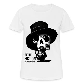Skull Fiction Totenkopf Schädel - Frauen T-Shirt atmungsaktiv - Weiß - Vorne - AI Model Female 172 dark (172cm)