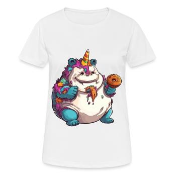 Unicorn, fat and overweight unicorn rainbow - Women's Breathable T-Shirt - white - Front - AI Model Female 172 dark (172cm)